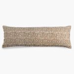 Amity home brielle x long bolster in brown sage   intricate pattern