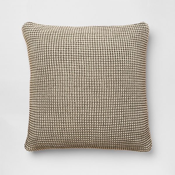 Amity Home Cooper Pillow in Grey - Textured Woven Pattern