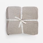 Amity home cooper throw in natural   chunky basket weave knit
