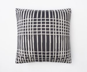 Amity home studs pillow in black and white   geometric grid knit