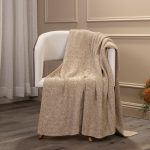 Amity home egan throw in khaki   textured knit weave