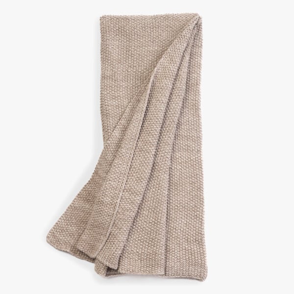 Amity Home Egan Throw in Stone - Textured Knit Weave