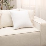 Amity home egan pillow in white   knitted texture