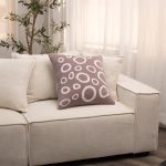 Amity home gatlin pillow in dusty rose   abstract ring pattern