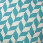 Amity home halden pillow in aqua  white   knitted leaf pattern