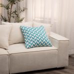 Amity home halden pillow in turquoise  white   geometric pattern