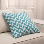 Amity home halden pillow in turquoise  cream   geometric knit pattern