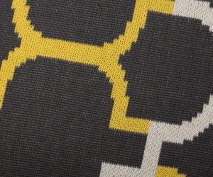 Amity home kent pillow in charcoal yellow white   geometric knit pattern