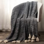 Amity home zenith throw in charcoal heather   tasseled edge