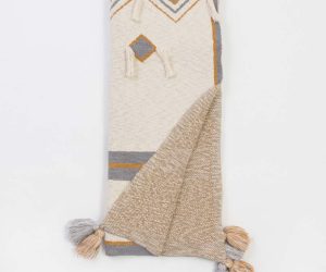 Amity home axel throw in cream grey  mustard   geometric woven pattern