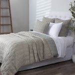 Amity home fletcher quilt in mineral   grid quilted design