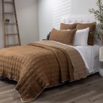 Amity home fletcher quilt in saddle   grid quilted design