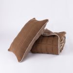 Amity home fletcher quilt in saddle   quilted grid pattern