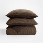 Amity home amory coverlet in tobacco   chunky ribbed knit texture