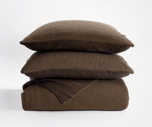 Amity home amory coverlet in tobacco   chunky ribbed knit texture