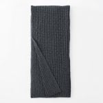 Amity home mason throw in steel blue   chunky knit texture