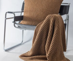 Amity home mason throw in copper   waffle knit texture