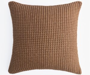 Amity home mason pillow in copper   waffle knit texture