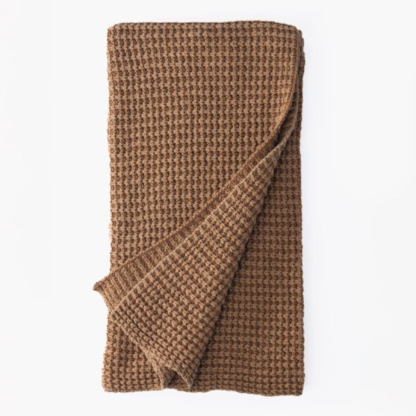 Amity Home Mason Throw in Copper - Waffle Knit Texture