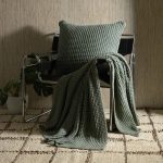 Amity home mason throw in mineral   waffle knit texture
