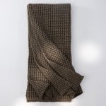 Amity home mason throw in tobacco   waffle knit texture