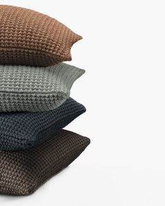 Amity home mason pillow in copper   chunky knit texture