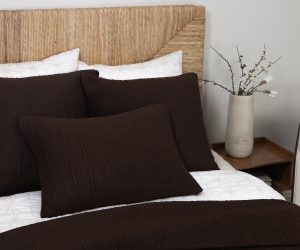 Amity home somaya coverlet in cocoa   textured quilt