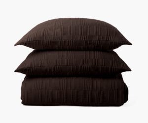 Amity home somaya coverlet in cocoa   vertical channel quilted