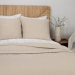 Amity home somaya coverlet in opal   linear textured quilting