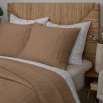 Amity home somaya coverlet in toffee   subtle block quilted texture