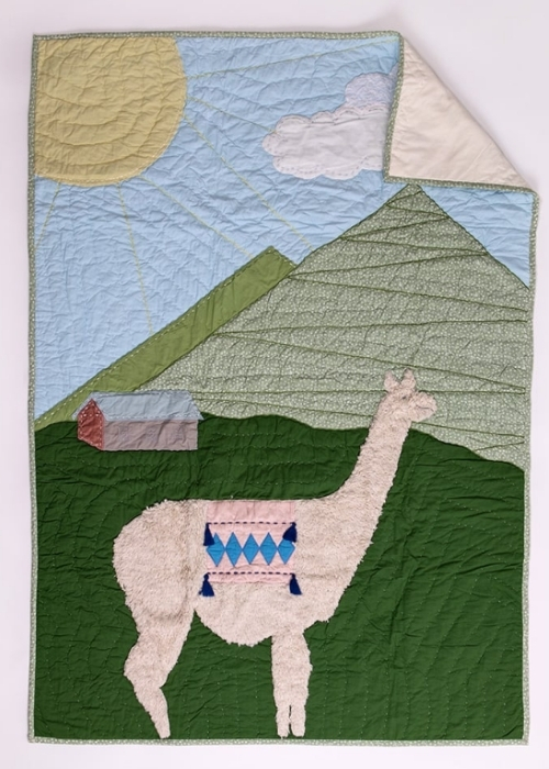 Llama love baby quilt
