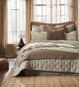 Amity home millie  mallory collection queen in sage green   botanical quilted design