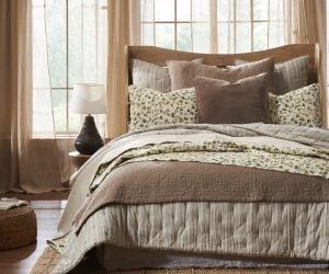 Amity home millie  mallory collection queen in sage green   botanical quilted design