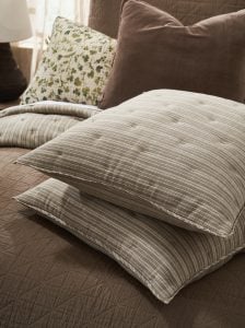 Amity home millie  mallory collection in sage ticking stripe   quilted pillows