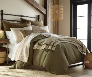 Amity home mendell  jenski collection in olive green  cream   layered textures