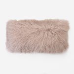 Amity home juno lumbar pillow in dove   curly tibetan sheepskin texture