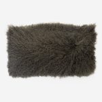 Amity home juno lumbar pillow in moss   curly tibetan sheepskin
