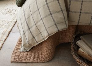 Amity home garrett  nelson collection in natural plaid   linen grid pattern