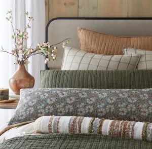 Amity home zane quilt in cypress   textured stitching