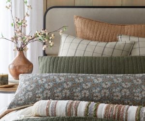 Amity home garrett  nelson collection in olive green  blue floral   mixed textures
