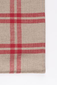 Amity home lance linen placemat in red plaid   woven texture