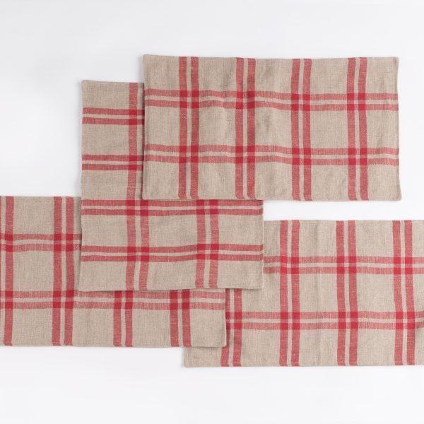 Lance Red   Linen Placemat (Set Of 4)