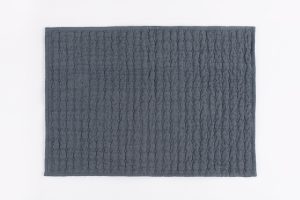 Amity home catalina placemat linen in steel blue   quilted diamond stitching