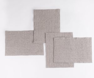 Amity home catalina placemat in gray linen   textured waffle weave