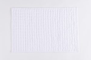 Amity home catalina placemat linen in white   textured vertical stripes