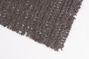 Amity home trawick linen table runner in charcoal   chunky open weave