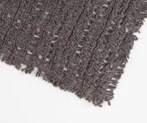 Amity home trawick linen table runner in charcoal   chunky open weave