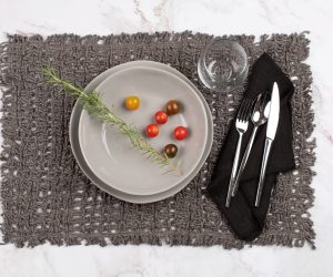 Amity home ranier linen dinner napkin set set of 4 in asphalt   soft linen texture