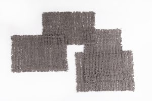 Amity home trawick linen placement set of 4 in charcoal   frayed edge texture