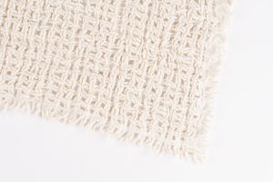Amity home trawick linen table runner in ivory   open weave texture